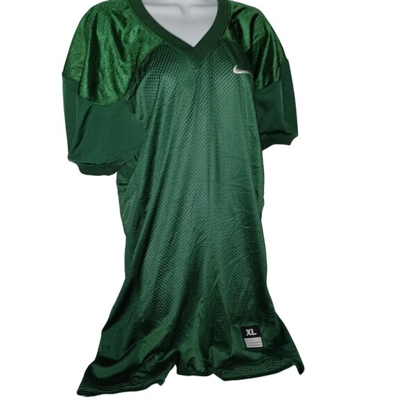 NIKE Men's XL GREEN VAPOR Football Jersey V-Neck Mesh Lightweight Long Durable - Picture 2 of 6